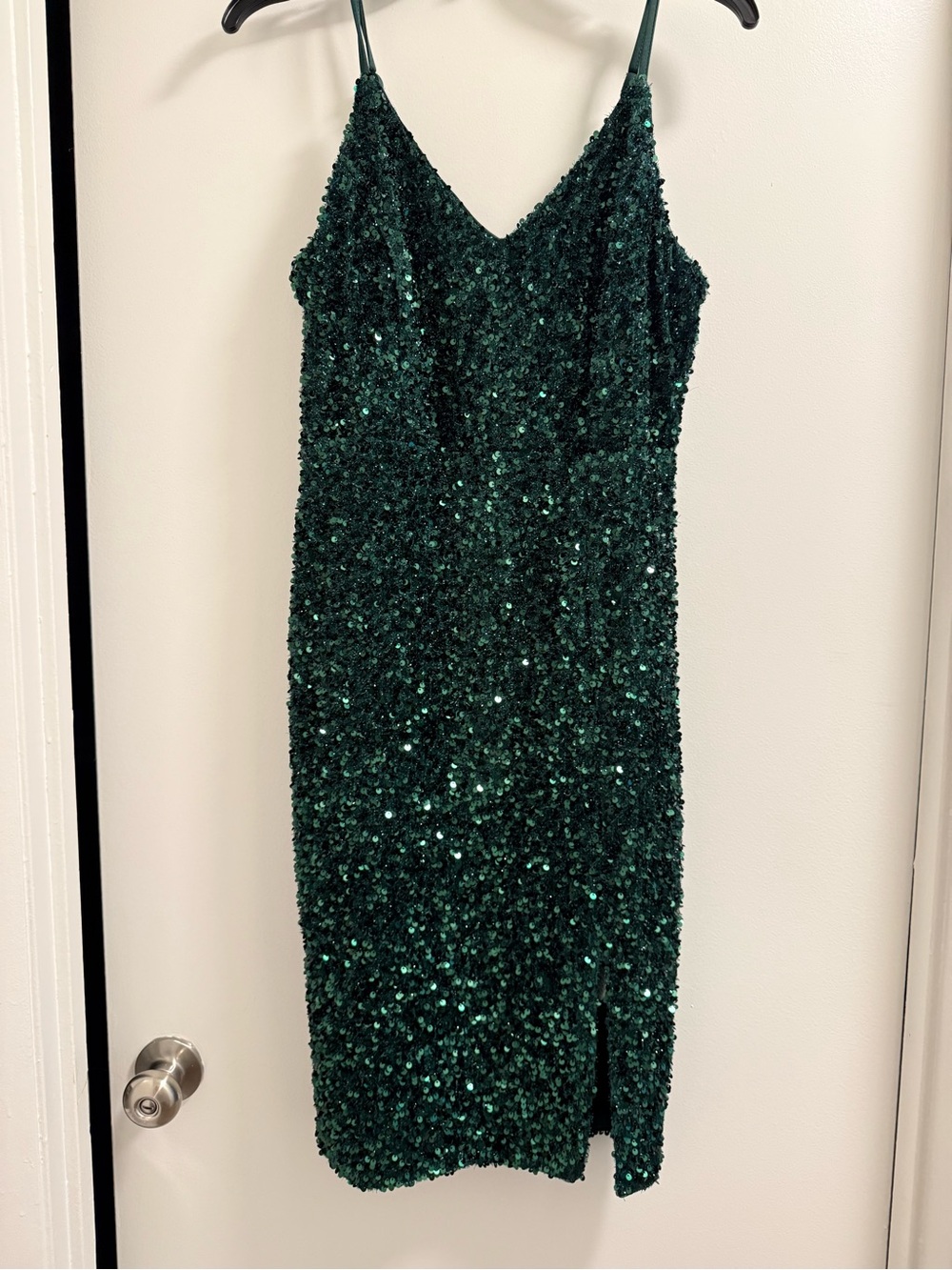 SHEIN Emerald Green Sequin Midi Slip Dress